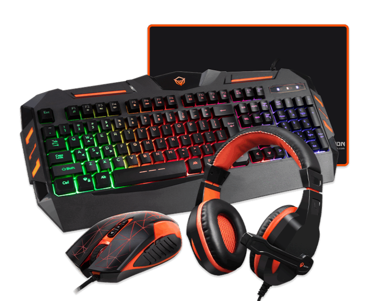 Bundle 4 en 1 MEETION MTC500 Teclado, Mouse, Headset, MousePad