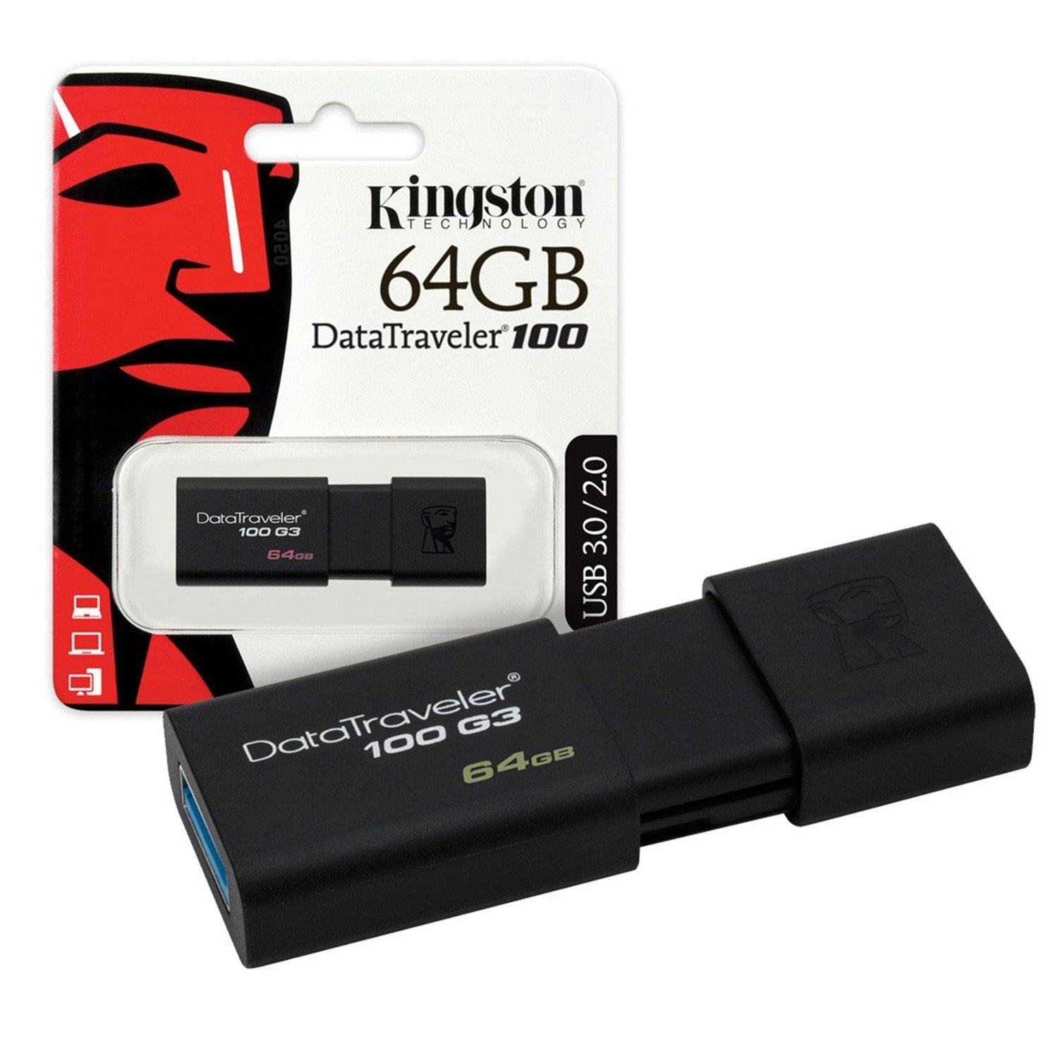Pen drive Kingston DataTraveler 100 G3 64GB USB 3.0 – (DT100G3/64GB ...