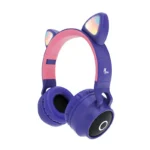HEADSET XTECH HERA XTH-650 CON OREJAS DE GATO - BLUETOOTH - MORADO - TARJETA SD