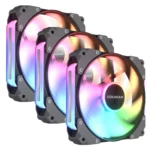 PACK 3 VENTILADORES COUGAR APOLAR 120 ARGB  - 120MM - 600-2200RPM - FAN MODULAR - 4PIN PWM/3PIN ARGB - BLACK (CF-APR12HB3-RGB)