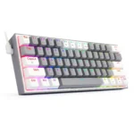 TECLADO MECANICO REDRAGON FIZZ PRO WIRELESS K616-RGB GW - 60% - DUST PROOF RED - 430G - USB-C - GRAY/WHITE