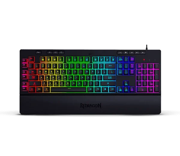 TECLADO REDRAGON SHIVA K512RGB-SP - MEMBRANA - RGB - REPOSAMUÑECAS MAGNETICO - BLACK