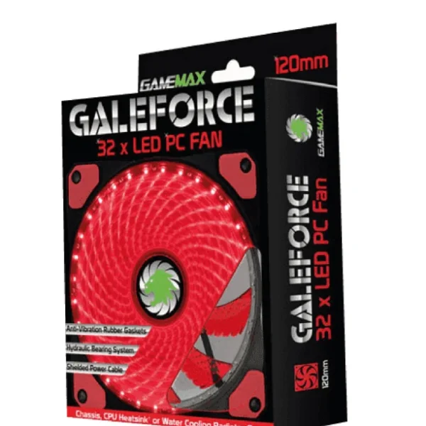 VENTILADOR GAMEMAX GALEFORCE GMX-GF12R - 120MM - LED RED