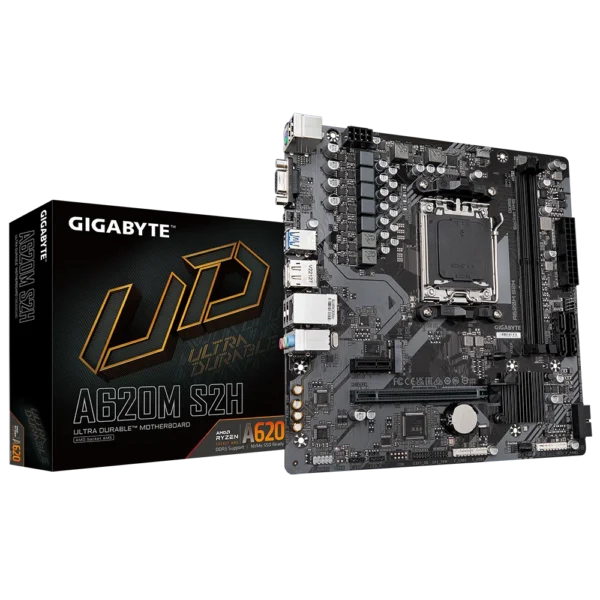 MAINBOARD GIGABYTE A620M S2H - AMD AM5 - DDR5 - MATX - HDMI/D-SUB/DP