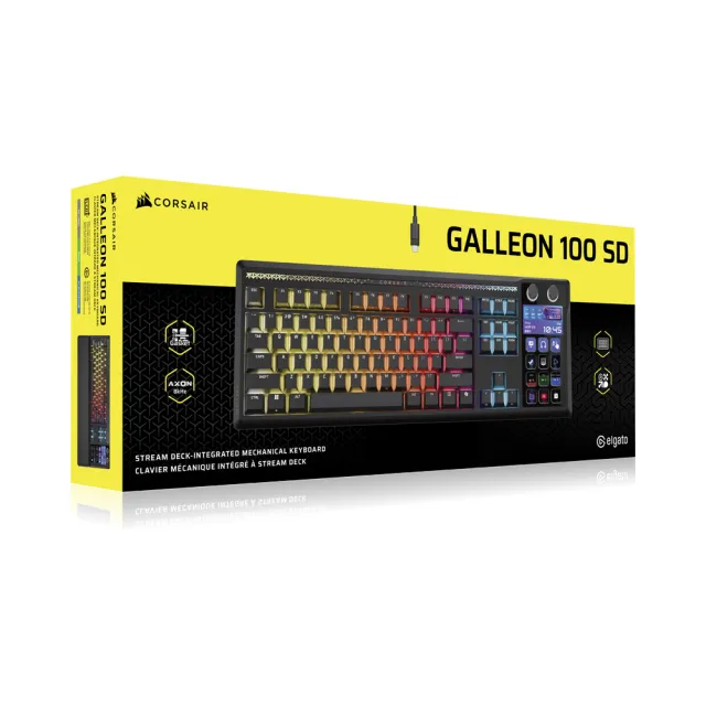 TECLADO MECANICO CORSAIR GALLEON 100 SD - INTEGRATED STREAM DECK - LCD FULL-COLOR -  TECLAS PBT - SWITCH MLX - BLACK (CH-912A311-NA) - Imagen 2