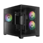 CASE GAMDIAS AURA GC10M V2 ARGB  - MICRO TOWER - TEMPERED GLASS -  M-ATX - 3 FAN 120MM ARGB - BLACK