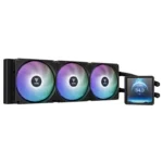 WATER COOLER GAMDIAS AURA GL360 LCD ARGB - 360MM - PANTALLA LCD 4" - 800 - 2000 RPM±10% - LGA 1851/AM5 - BLACK