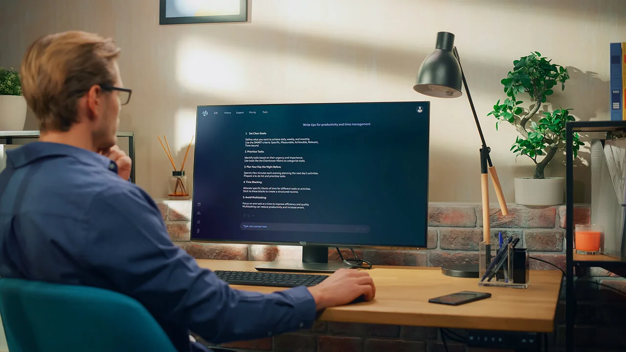 Usuario ejecutando agentes de IA localmente en una PC personalizada con componentes ASUS