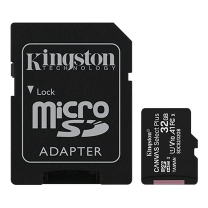 Memoria Micro-SD Kingston Canvas Select Plus micro-SDHC 32GB Clase 10 con adaptador SD SDCS2/32GB