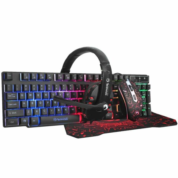 Combo Marvo CM370: Teclado, Mouse, Audifonos y Pad