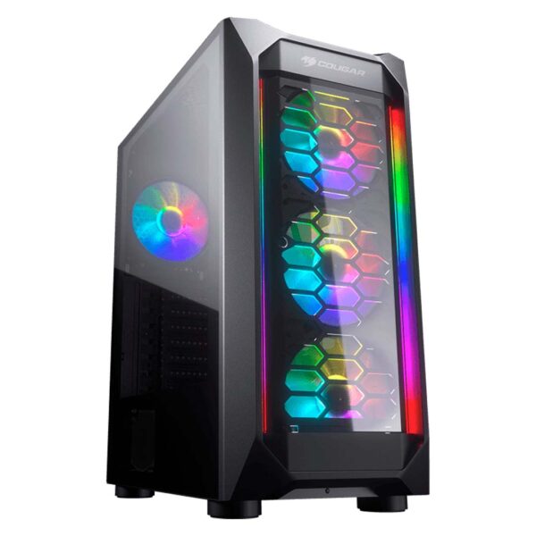 CASE COUGAR MX410-G RGB - MID TOWER - TEMPERED GLASS - ATX - 4 FAN ARGB INCLUDED - BLACK (385VM60.0001)