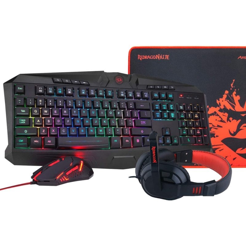 Combo Redragon: Teclado, Mouse, Mouse Pad, Audifonos - (S101-BA-2)