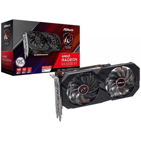 Tarjeta de video Asrock RX 6500 XT Phantom Gaming 4GB OC - (90-GA3DZZ-00UANH)