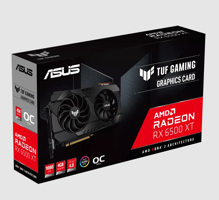 Tarjeta de video Asus TUF RX 6500 XT 4GB OC - (TUF-RX6500XT-O4G-GAMING)
