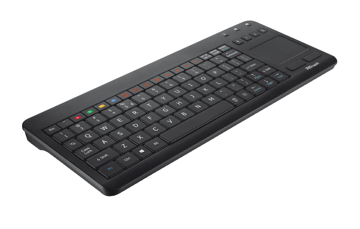 TECLADO TRUST SENTO SMART TV WIRELESS WITH TOUCHPAD - BLACK (20062)