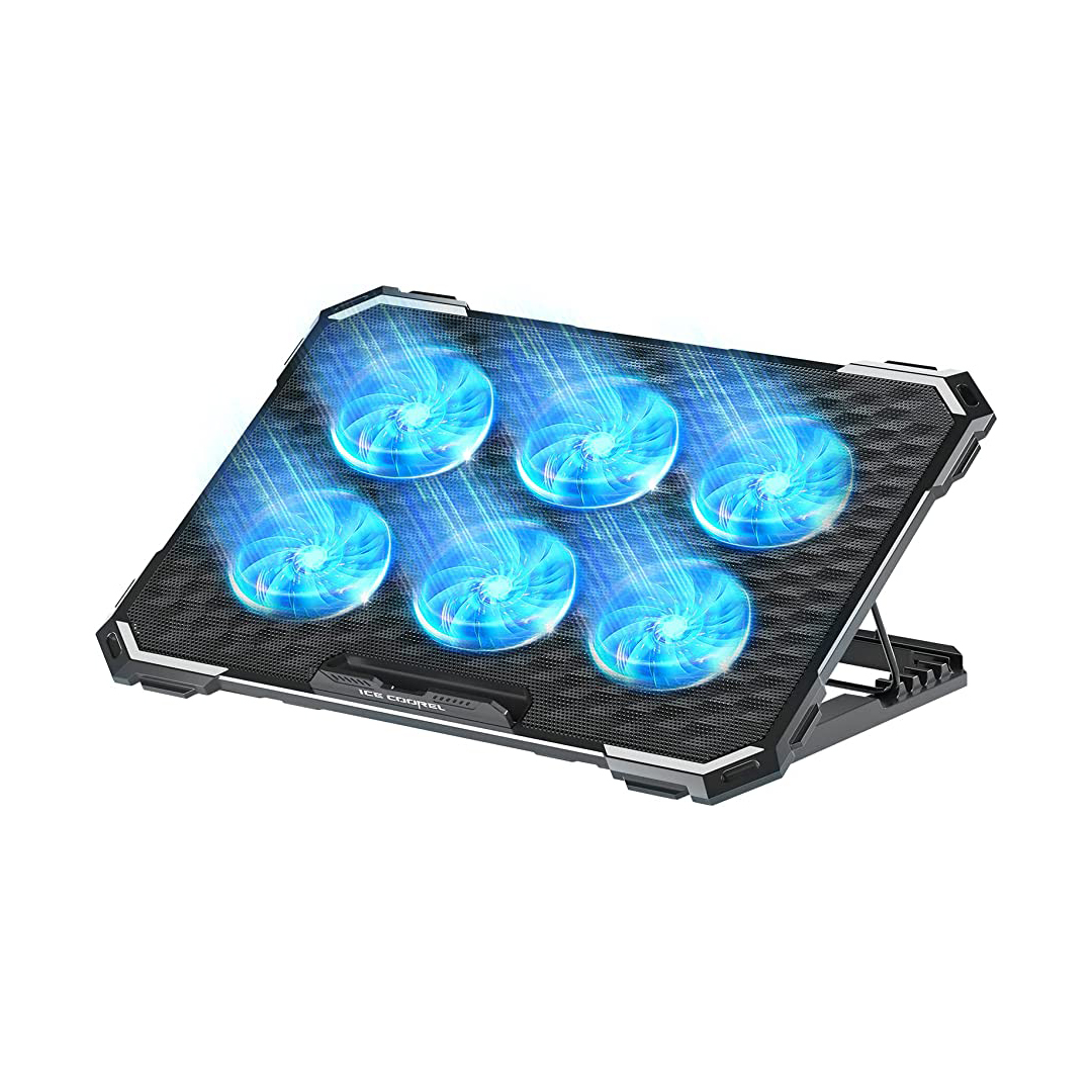 COO0014 Cooling Pad K7 IceCooler RGB 6 ventiladores - para laptop 15.6" a 21"