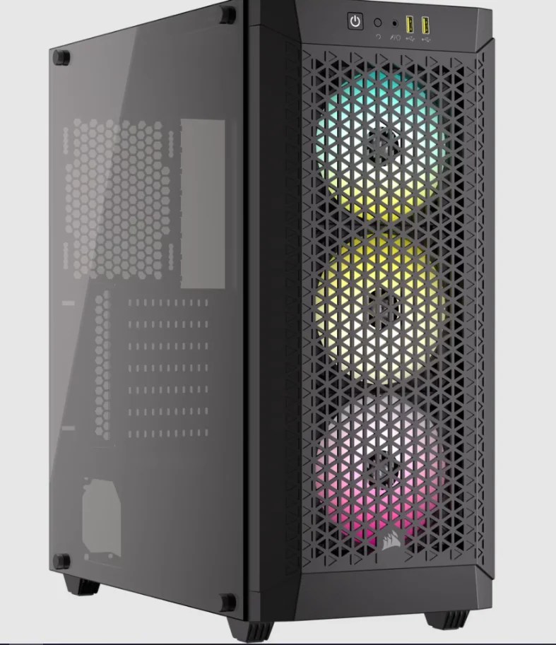 CASE CORSAIR 480T RGB AIRFLOW - ATX - MID TOWER - TEMPERED GLASS - 3 FAN AR120 RGB 120MM INCLUDED - BLACK (CC-9011272-WW)