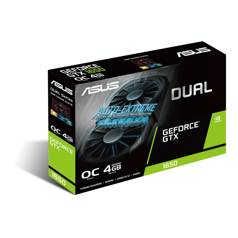 PBA TARJETA DE VIDEO ASUS DUAL GTX 1650 4GB GDDR5 - AUTO EXTREME HDMI/DP/DVID (DUAL-GTX1650-4G
