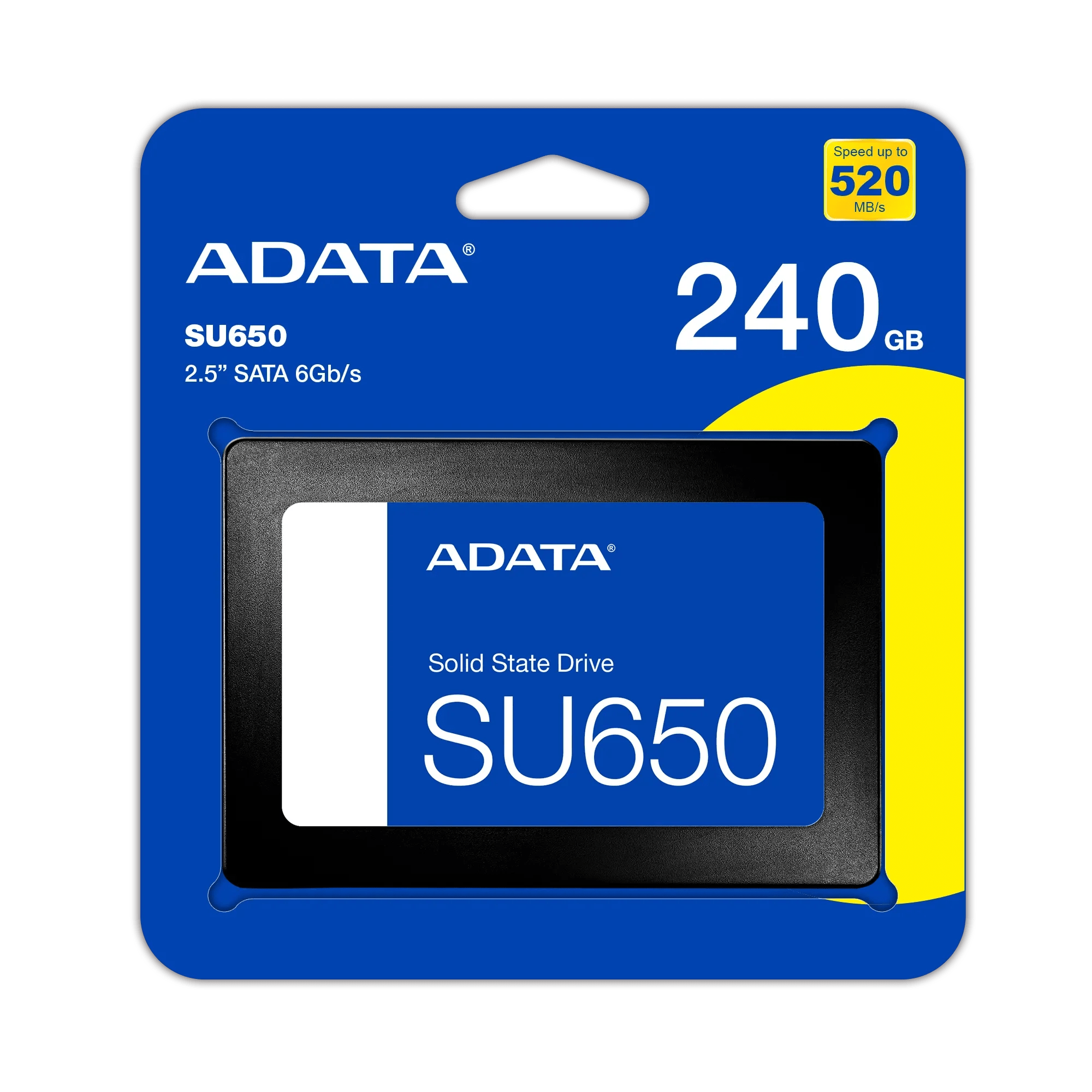 SSD ADATA SU650 240GB - SATA 2.5 - READ 520MB/S - WRITE 450MB/S - BLACK (ASU650SS-240GT-R)