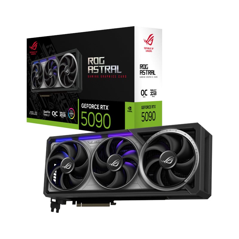 TARJETA DE VIDEO ASUS ROG ASTRAL GEFORCE RTX 5090 32GB GDDR7 - OC EDITION - QUAD-FAN FORCE - DLSS 4 - HDMI/DP (ROG-ASTRAL-RTX5090-O32G-GAMING)