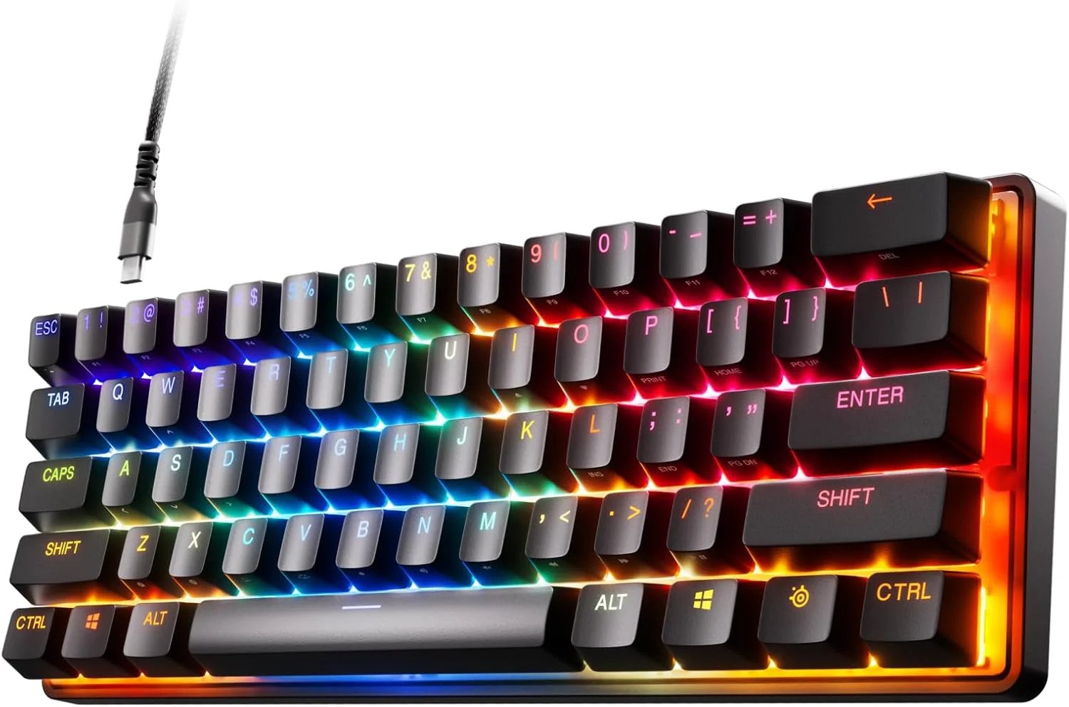 TECLADO STEELSERIES APEX 9 MINI 60% - OPTICAL SWITCHES RGB - DOUBLE SHOT PBT - BLACK
