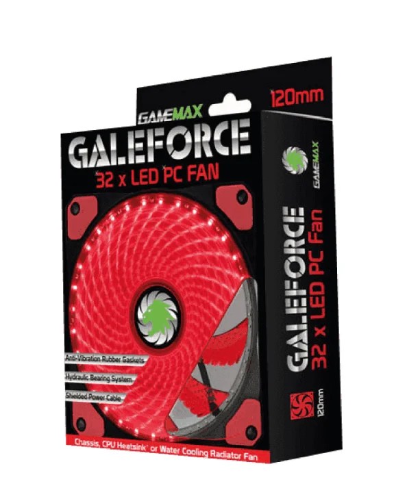 VENTILADOR GAMEMAX GALEFORCE GMX-GF12R - 120MM - LED RED