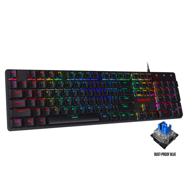 Teclado Mecanico Redragon Shrapnel K589 RGB - Bajo Perfil Blue