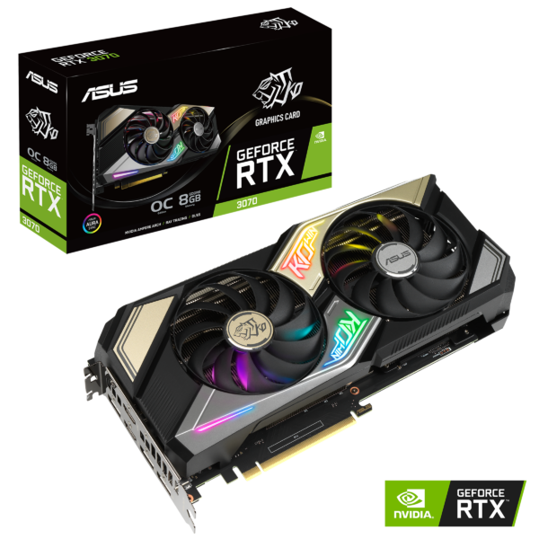 Tarjeta de video Asus RTX 3070 KO 8GB - (90YV0FQ2-M0AA00)