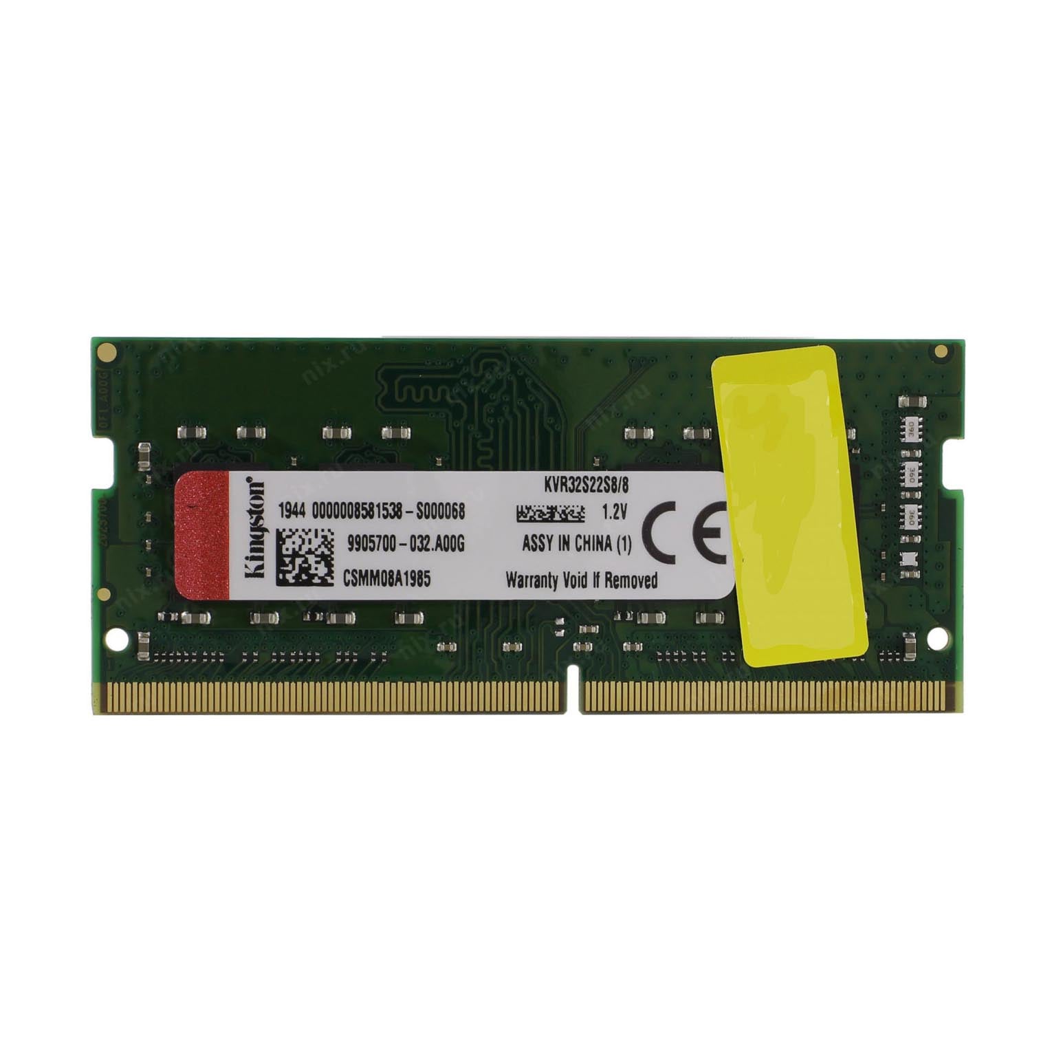 RAM0382 Memoria RAM DDR4 SO-DIMM Kingston 8GB 3200MHz - (KVR32S22S8/8)