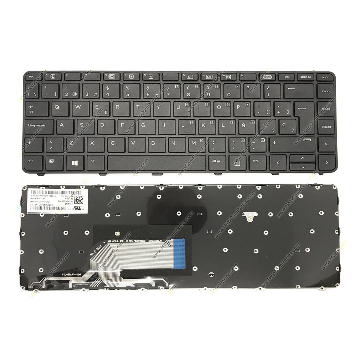 REP0085 Teclado HP 440 G3 Black FRAME