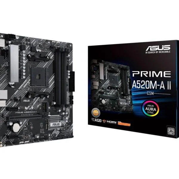 MAINBOARD ASUS PRIME A520M-A II AMD AM4 - MATX - VGA/HDMI/DP - AURA SYNC (90MB17H0-MVAAY0)