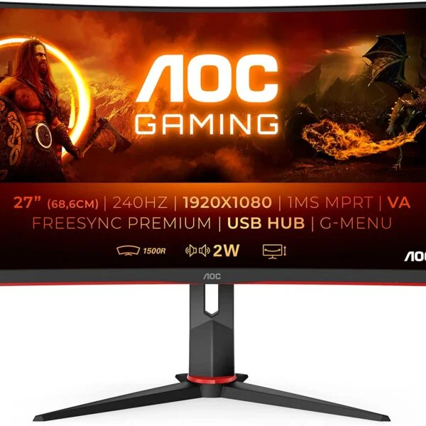 MONITOR AOC C27G2Z 27" G LINE 2ND GEN - 240HZ - FHD - 0.5MS - ADAPTIVE SYNC - BLACK/RED