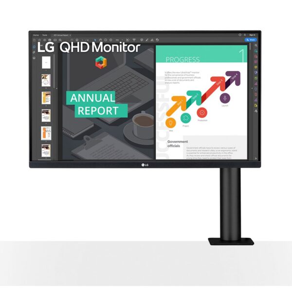 MONITOR LG 27QN880-B 27" 2K QWHD ERGO IPS - sRGB 99% - AMD FREESYNC - USB TYPE C - 5MS - 350 NITS - 75HZ - HDMI/DP