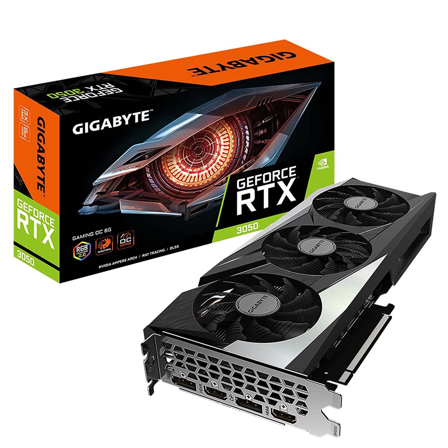 VID0460 TARJETA DE VIDEO GIGABYTE GEFORCE GTX 3050 8GB GDDR6 OC EDITION WINDFORCE - HDMI/DP (GV-N3050GAMING OC-8GD)