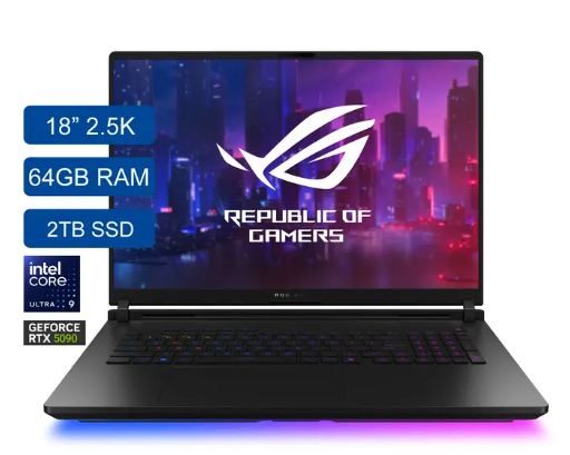 NOTEBOOK-ASUS-ROG-GAMING-STRIX-SCAR-18-G835LX-SA023W-INTEL-CORE-ULTRA-9-275HX-RAM-64GB-2TB-SSD-RTX-5090-18¨WQXGA-240HZ-WIN11-HOME-ECLIPSE-BLACK-INC.-MOCHILA-MOUSE-Y-HEADSET_Laptops_17424_1.png LAPTOP ASUS ROG GAMING STRIX SCAR 18 (G835LX-SA023W) ULTRA 9 275HX - 64GB - 2TB - RTX 5090 - 18¨ - Imagen 1